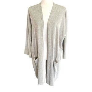 DONNI.
Anthropologie DONNI. Sweater OSFA Gray Striped Open Front Cardigan